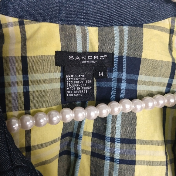 šSandro Denim Buttoned Jacket - Picture 3 of 3